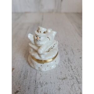 Lenox treasures snowy sledding adventure box trinkets snowman Xmas